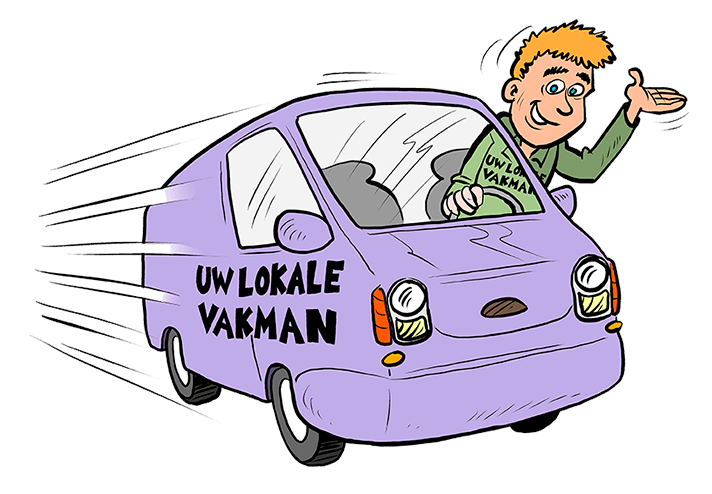 De vakman komt zo snel als hij kan